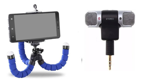 Kit Youtuber  Mini Tripé Flexivel E Microfone Condensador 