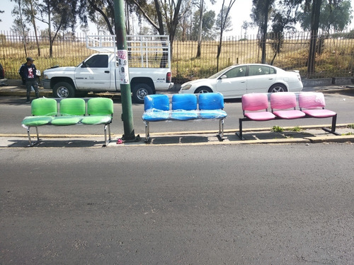 Sillón Tándem De 3 Lugares Metálica Realizadas (Reacondicionado)