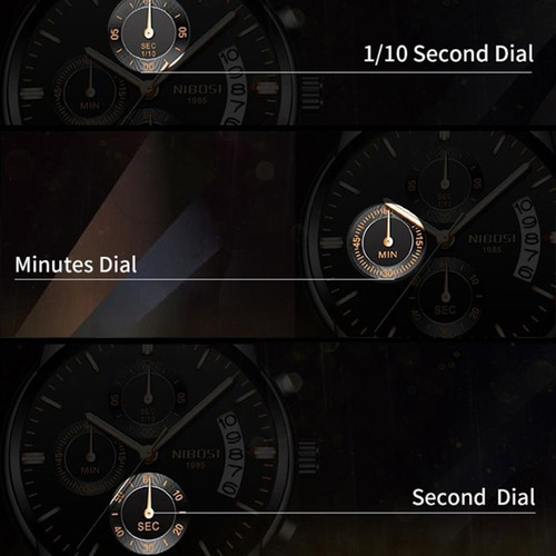 Relojes De Pulsera Nibosi De Piel Con Cronógrafo Y Calendari