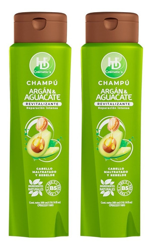 Champú Argán Y Aguacate Hd Cosmetics