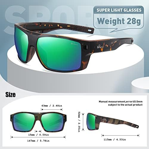 Bevi Lentes De Sol Cuadradas Polarizadas Tr90 Marco With Len