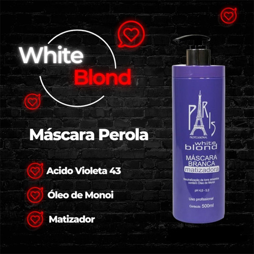 Imagem 2 de 2 de Máscara Matizadora White Blond - Paris Professional