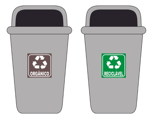 Adesivos Para Lixeiras/lixos Reciclável E Orgânico 12x12