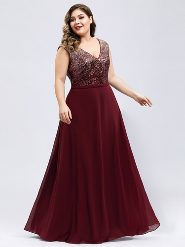 Vestido Guinda Lentejuela Dorado Elegante Precioso De Fiesta | Meses sin intereses Vestido Guinda Lentejuela Dorado Elegante Precioso De Fiesta | Meses sin intereses