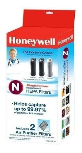 Honeywell Hrf-n2 True Hepa Filtro De Repuesto N, 2 Unidades,