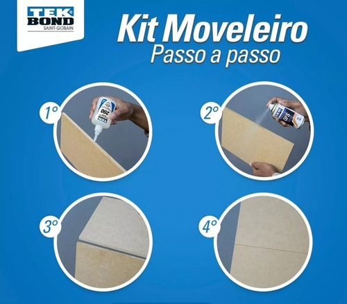 Kit Moveleiro Cola 100gr + Acelerador De Secagem Qfs Tekbond