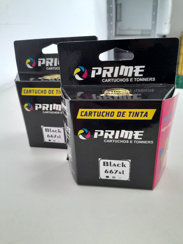 Kit Dois Cartuchos Hp 667xl Remanufaturado Black (Recondicionado)