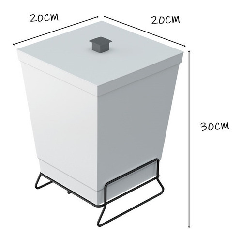 Lixeira Branca Multiuso Com Suporte Apoio Stolf