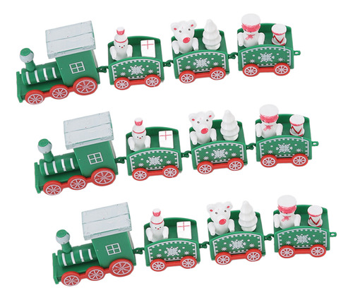 3 Juegos De Decoraciones Navideñas Para Trenes Pequeños, Exq