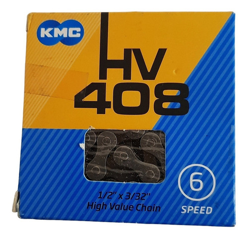 Corrente Kmc Fina Não Index Hv408 6/7v 116 Links Cinza