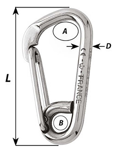 Carbine Hook Wichard Asymmetric 100mm