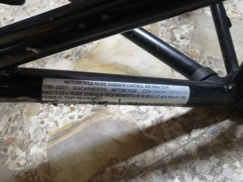 Chasis Ducati Monster 2007 Cuadro Y Carter Papeles Emplacado (Usado)