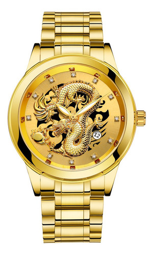 Reloj De Cuarzo M Dragon Sculpture, Reloj De Pulsera De Acer