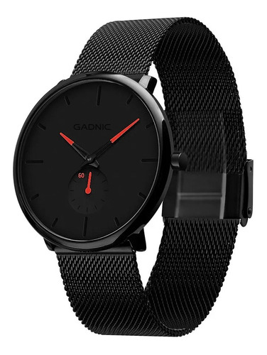 Reloj Hombre Acero Inoxidable Negro Minimalista Sumergible