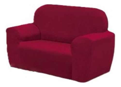 Capa Para Sofa Em Malha Avulsa Coladinha 2 Lugar Elasticada Cor Vermelho