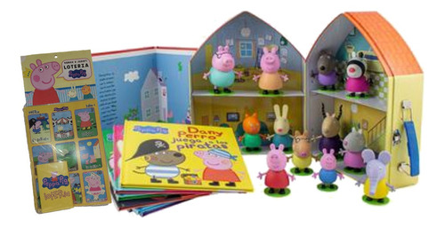 Colección Premium Peppa Pig Libros 1 A 12 +figuras +lonchera