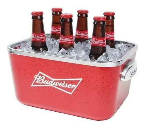 Balde De Gelo Budweiser 5 Litros Com Alça Para 6 Long Necks