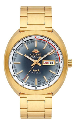 Relógio Orient Automático Masculino 469gp082 G1kx Dourado Cor do fundo Cinza