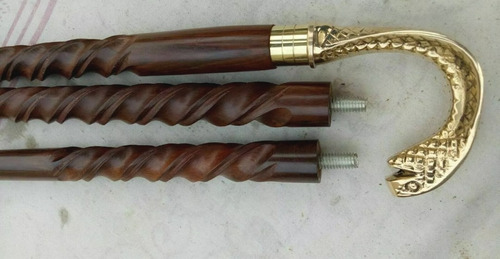 Bastón De Mango De Serpiente, Hecho A Mano Y De Diseñador