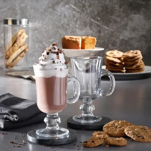 Imagen 5 de 8 de 4 Taza Tarro De Vidrio Café Capuchino 250ml Transparente
