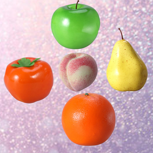 5 Peças De Adereços De Simulação De Frutas De Plástico Para