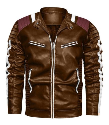 jaqueta de couro forrada masculina