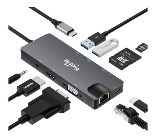 Hub Usb C De Ikling, 9 En 1 Puerto Ethe iMac