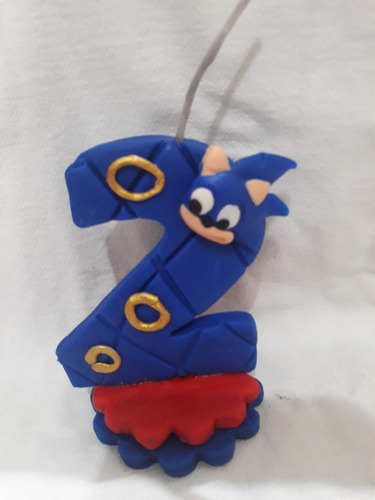 Vela Sonic Decorada Biscuit 2 Anos