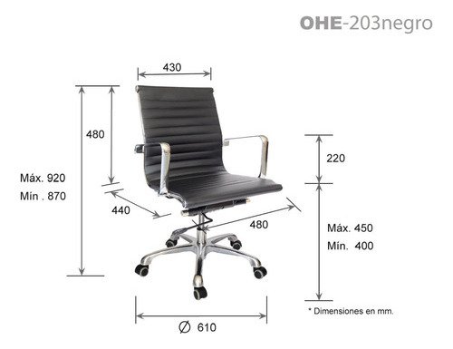 Silla Ejecutiva Para Oficina Göetz Ohe-203 Offiho Negro