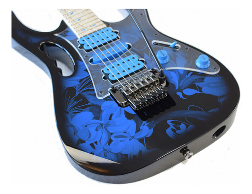 Guitarra Ibanez Jem 77p Premiun BFP Cor Azul Material da Escala Maple/Walnut Orientação da mão Destro