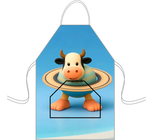 Delantal Cocina Mediano Para Niños Mini Chef Personalizado La Vaca Saturno Saturnina Personalizado