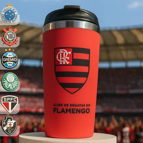 Copo Térmico Emborrachado Inox Flamengo