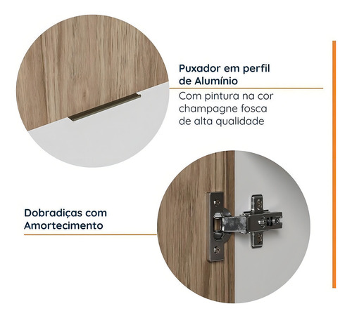 Cozinha Modulada 8 Peças Sem Tampo Sem Rodapé 4 Ghwt