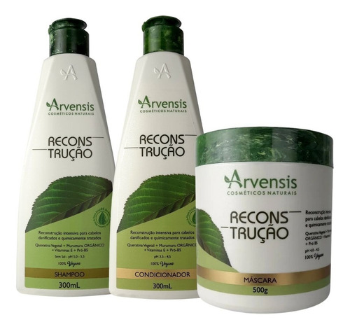 Kit Arvensis Reconstrução Shampoo Condicionador Mascara 500g