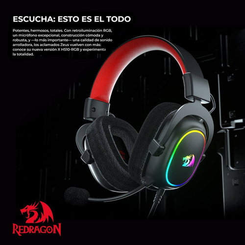 Imagen 2 de 8 de Diadema Gamer 7.1 Redragon H510-rgb Zeus X Con Micrófono