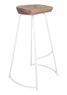 Silla Alta Bronx 75cm - Nihm - Blanco Y Marrón Claro