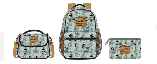 Mochila Disney Mickey Mouse Celeste + Cartuchera Y Lonchera | Cuotas ...