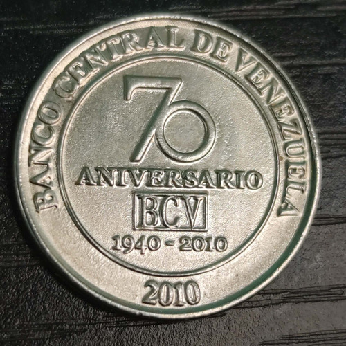 Moneda 50 Céntimo 70 Aniversario Banco Central De Venezuela 