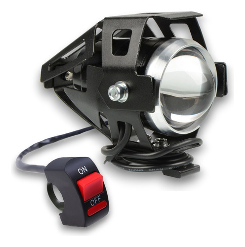 Faro Aux Proyector Lupa Cree Led Tecla Switch U5 Moto A-vip