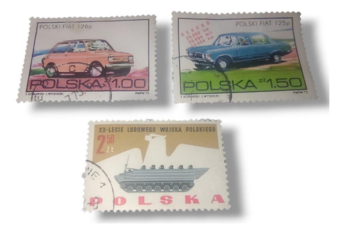 Sello Postal Filatelia Estampilla Polonia X 3