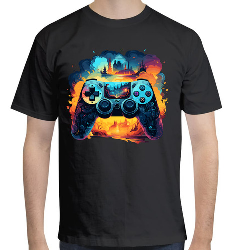 Playera Diseño Gamer Con Control De Colores Retro