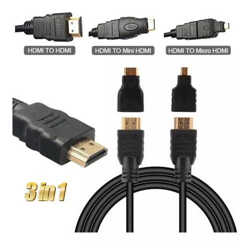 Cable Convertidor Adaptador Micro HDMI a HDMI HD 1.5 Metros Genérica HDMI  Micro