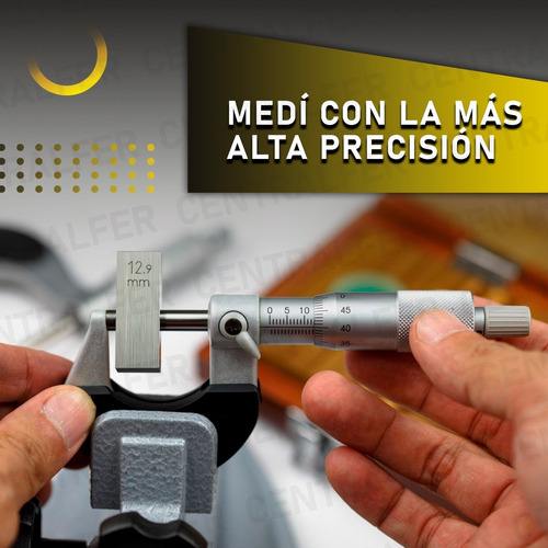 Imagen 3 de 8 de Micrómetro Mecánico De 0 A 25mm Medición Precisión