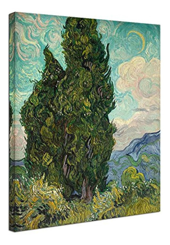 Wieco Art  Cipreses Lona Giclée Impresiones Por Van Gogh Rep