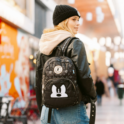 Imagen 5 de 10 de Mochila Alison Mickey Optic Negro