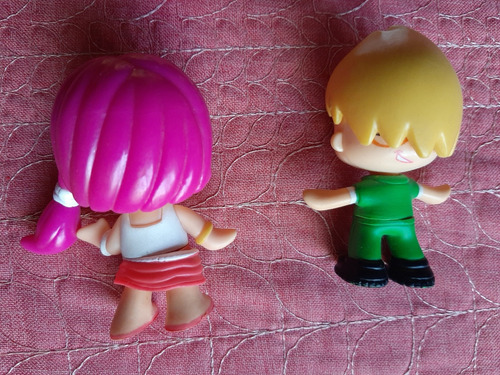4 Pinypon Cabello Amarillo, Rosa Y Lila De 7 Cms (Usado)