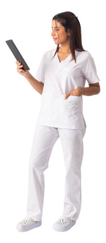 Ambo Uniforme Médico Blanco Arciel Mujer Enfermería