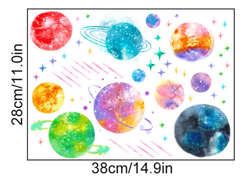Pegatinas De Pared Cósmicas De Colores Luminosos En Forma De