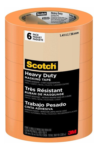 Scotch Painter's Tape 2020+-48tp6 Scotch Heavy Duty Masking 