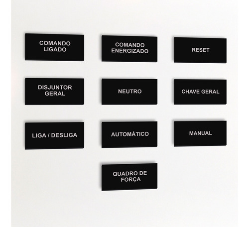 45 Placas Acrílico Painel Elétrico 40x15mm Personalizada